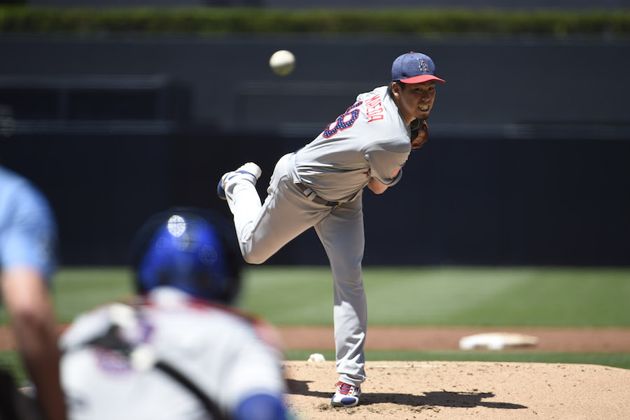 パドレス戦に先発登板したドジャース・前田健太【写真：Getty Images】