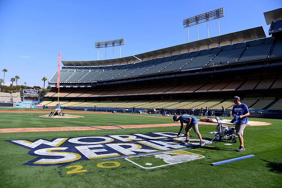 ワールドシリーズ第1戦、第2戦の試合の舞台となるドジャースタジアム【写真：Getty Images】