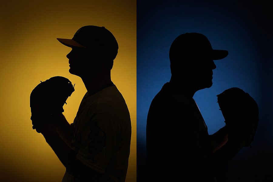 右腕か左腕か…どちらにも見える投手のシルエット壁画が話題に【写真：Getty Images】