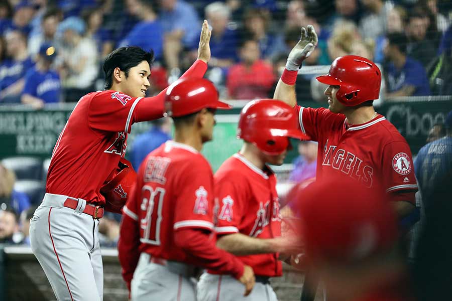 三塁打を放ち、勝利に貢献したエンゼルス・大谷翔平【写真：Getty Images】