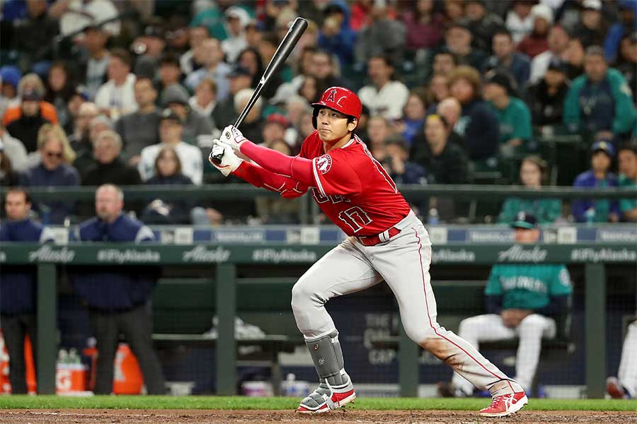 第3打席で左適時二塁打を放ったエンゼルス・大谷翔平【写真：Getty Images】