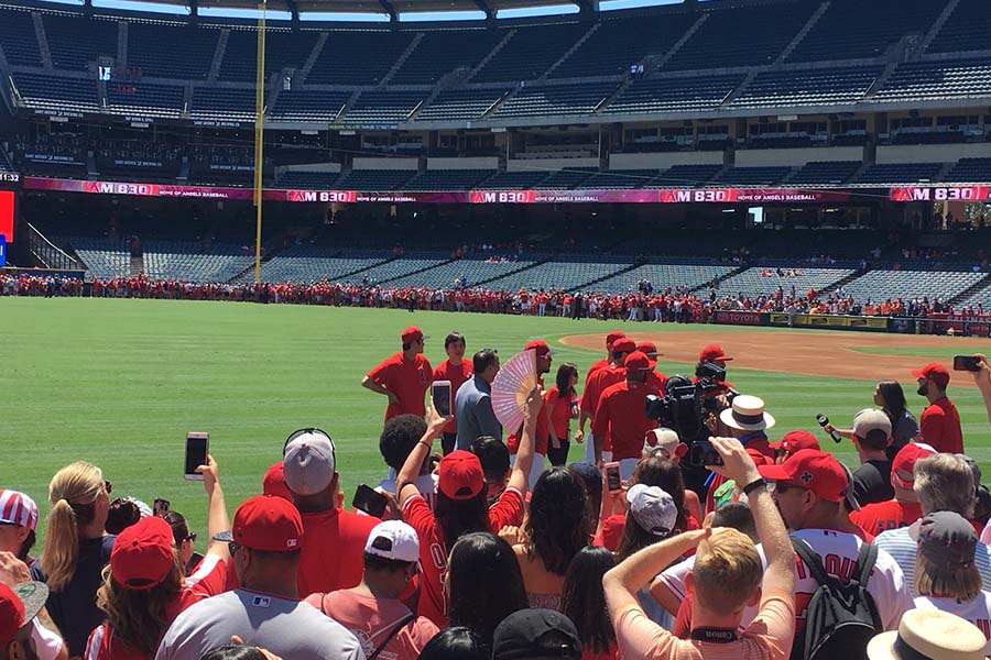 エンゼルス・大谷翔平が参加したフォトサービスの様子【写真：編集部】