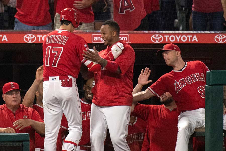 第9号となる本塁打を放ったエンゼルス・大谷翔平【写真：AP】