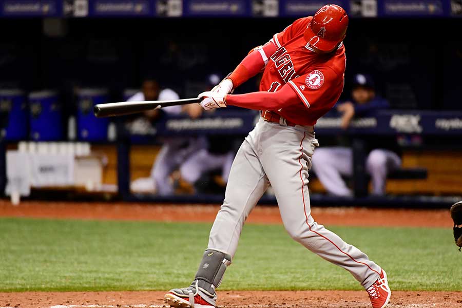 痛烈な中前打を放ったエンゼルス・大谷翔平【写真：Getty Images】