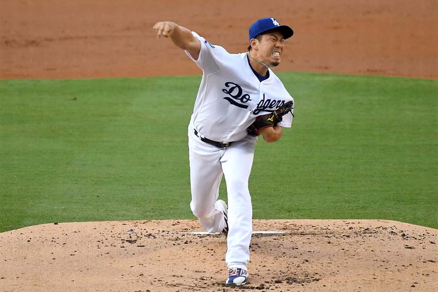 アストロズ戦に先発登板したドジャース・前田健太【写真：Getty Images】