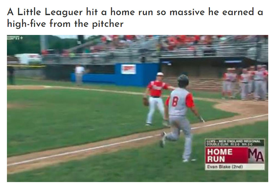 「Cut4」が米リトルリーガーの特大本塁打を報じる(画像はスクリーンショット)