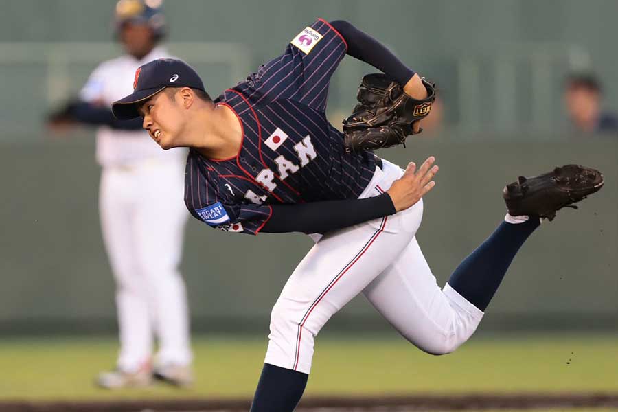 3回を投げ無安打に抑えた侍ジャパンU-18代表・渡邉勇太朗【写真：荒川祐史】