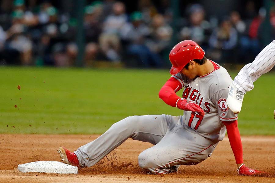 初回に今季8個目の盗塁を成功させたエンゼルス・大谷翔平【写真：Getty Images】