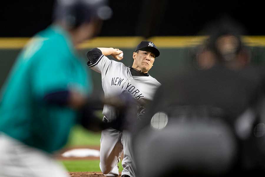 マリナーズ打線相手に圧巻の投球を披露したヤンキース・田中将大【写真：Getty Images】