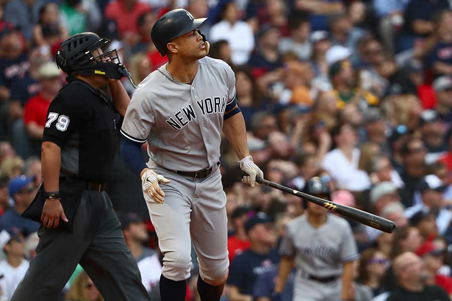 38号本塁打を放ったヤンキースのジャンカルロ・スタントン【写真：Getty Images】