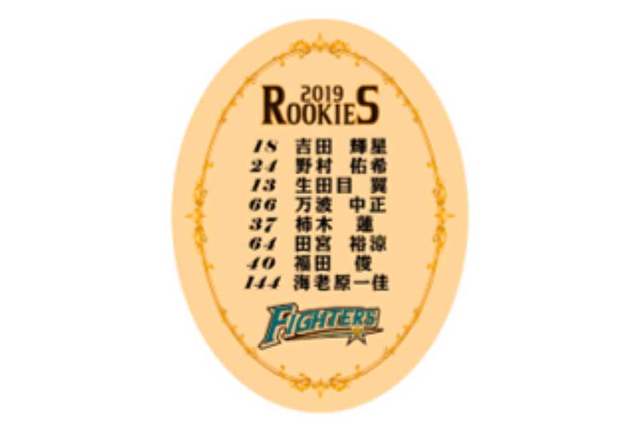 日本ハムの新入団選手名がプリントされた「ROOKIESクッキー」【画像提供：北海道日本ハムファイターズ】