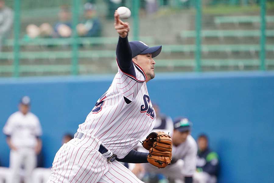 中日との練習試合で好投したヤクルト・寺原隼人【写真：荒川祐史】