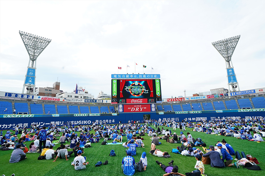 DeNAは4月30日の試合終了後に行うグラウンドシネマで世界的人気アニメ「スポンジ・ボブ」を上映する【写真提供：横浜DeNAベイスターズ】