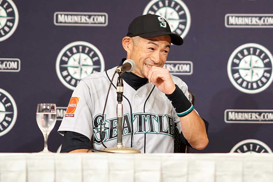 引退会見を行ったマリナーズ時代のイチロー氏【写真：編集部】