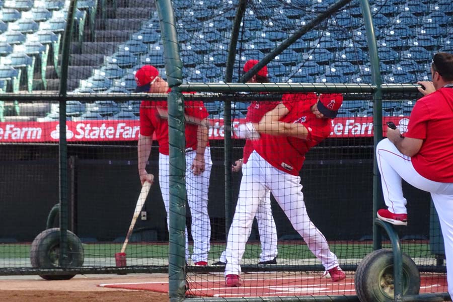 打撃練習で柵越えを連発したエンゼルス・大谷翔平【写真：盆子原浩二】