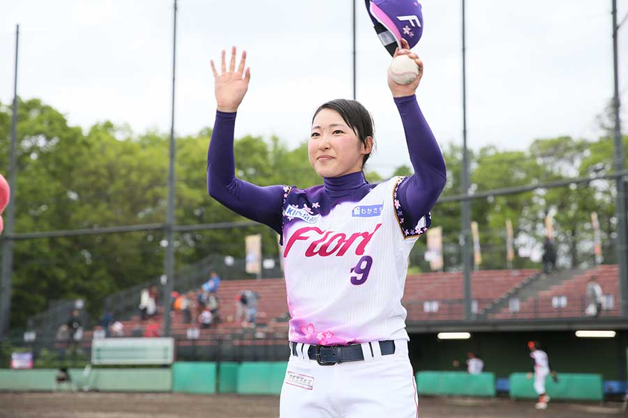 完封勝利を挙げた京都フローラ・植村美奈子【写真提供：日本女子プロ野球リーグ】