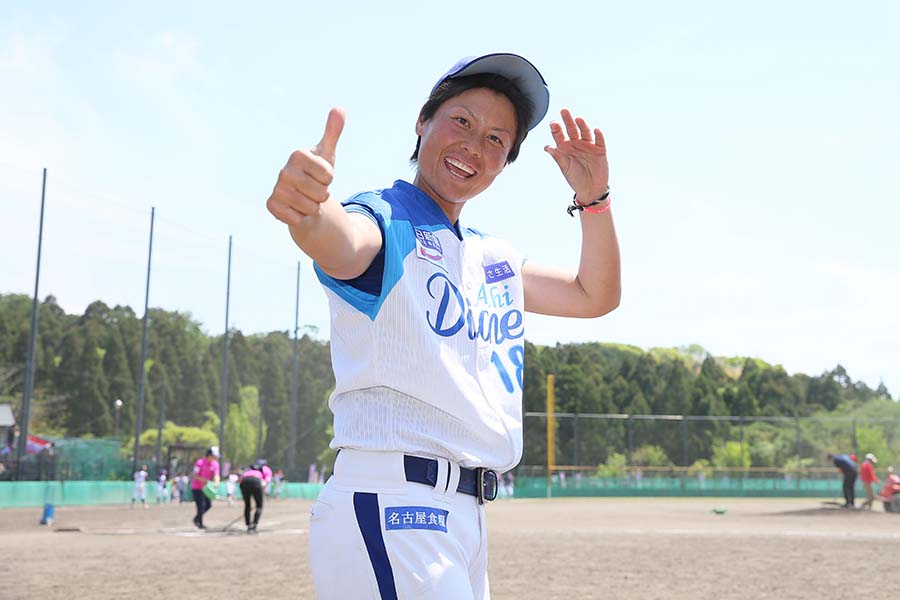 5回から3番手で登板した愛知ディオーネ・里綾実【写真提供：日本女子プロ野球リーグ】
