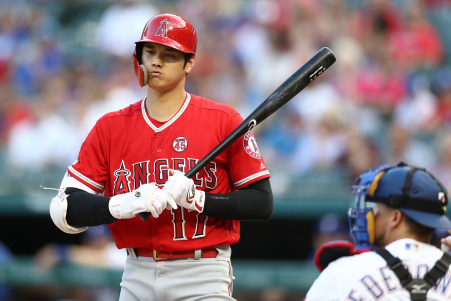 敵地でのレンジャーズ戦に先発出場したエンゼルス・大谷翔平【写真：Getty Images】