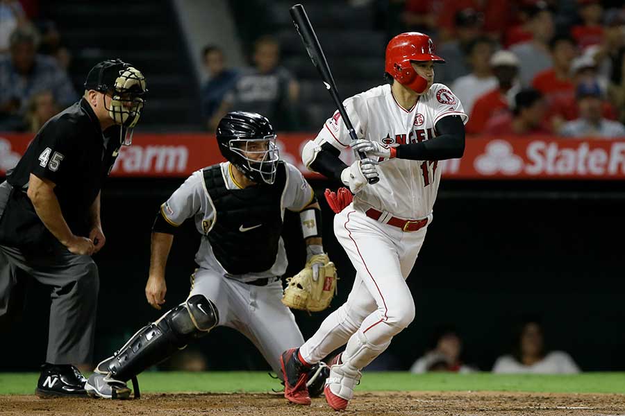 パイレーツ戦にスタメン出場したエンゼルス・大谷翔平【写真：AP】