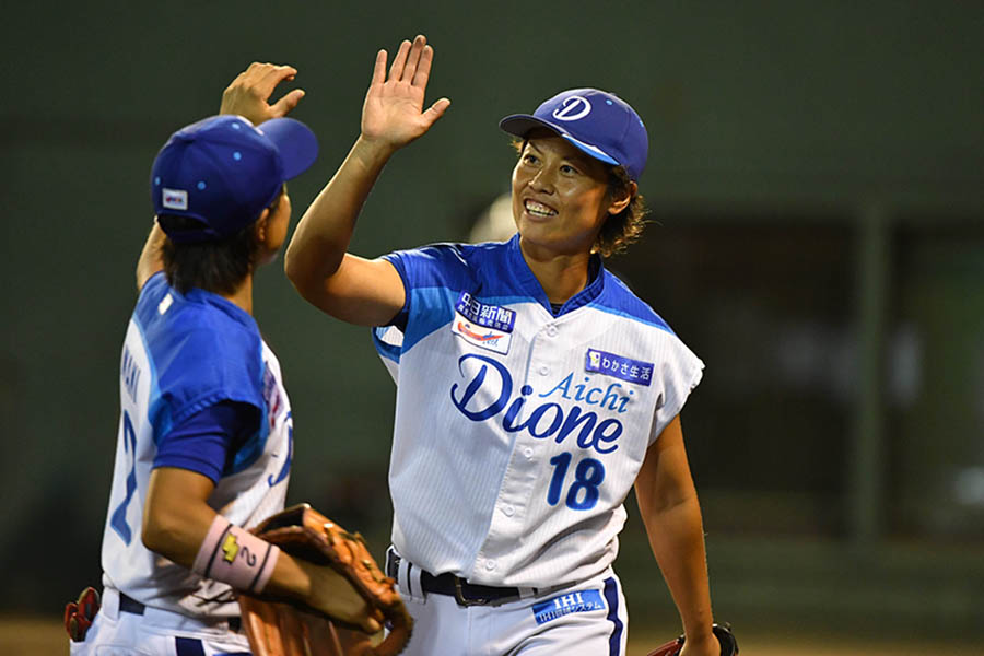 完封勝利を挙げた愛知ディオーネ・里綾実【写真提供：日本女子プロ野球リーグ】