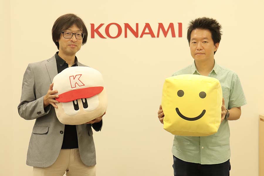 KONAMIプロデューサーの森博信さん（左）と山口剛さん【写真：編集部】