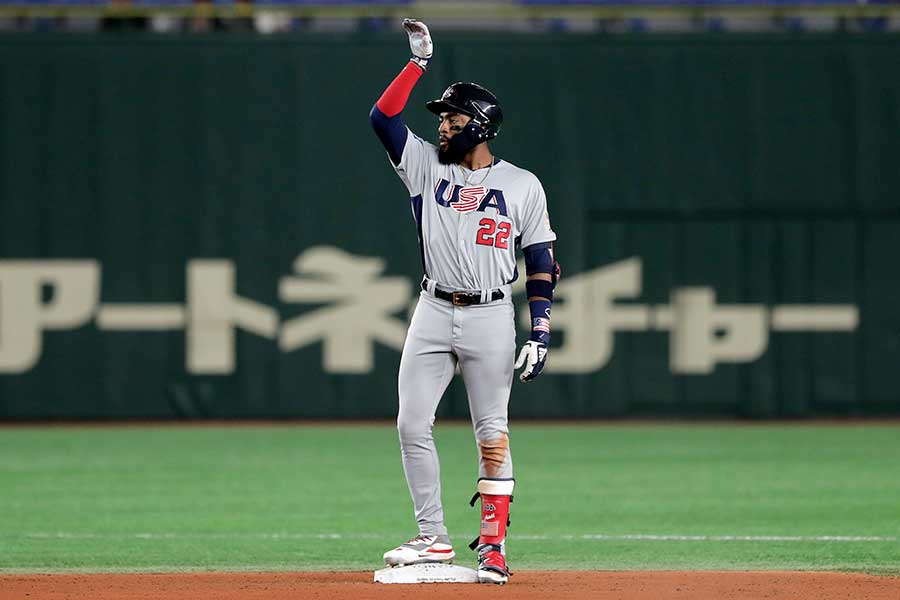 MLBの超有望株として期待されているアメリカ代表のジョー・アデル【写真：Getty Images】