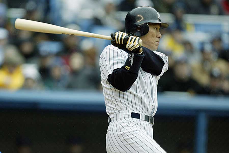 2003年にヤンキースに入団した松井秀喜【写真：Getty Images】