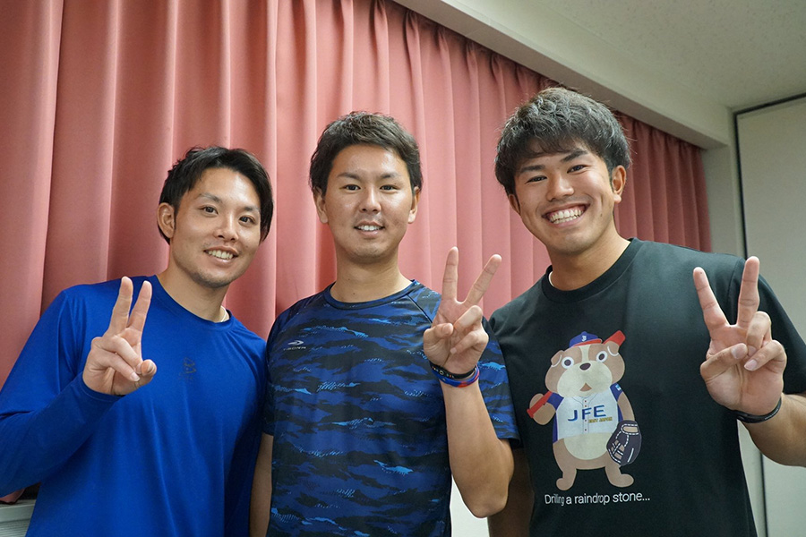 JFE東日本・内藤大樹、須田幸太、今川優馬（左から）【写真：編集部】