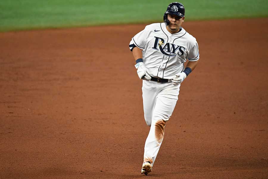 MLB初安打初本塁打を放ったレイズ・筒香嘉智【写真：Getty Images】