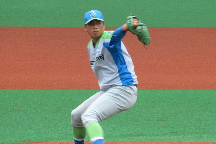 JR東日本戦に先発したセガサミー・森井絃斗（げんと）【写真：安藤かなみ】