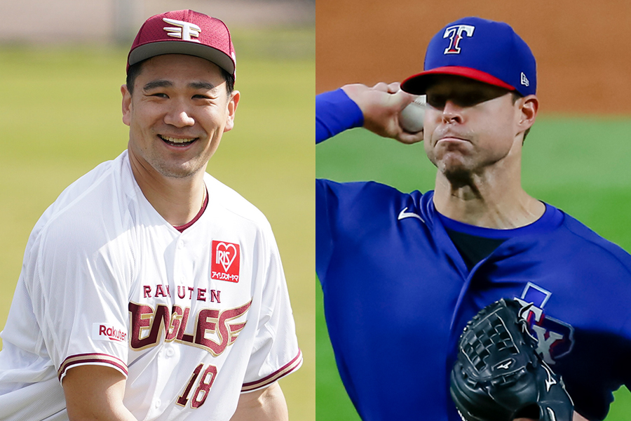 楽天・田中将大（左）とヤンキースに加入したコーリー・クルーバー【写真：荒川祐史、Getty Images】