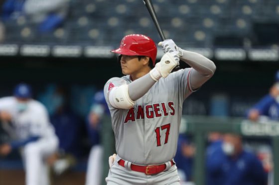 ロイヤルズ戦に出場しているエンゼルス・大谷翔平【写真：Getty Images】