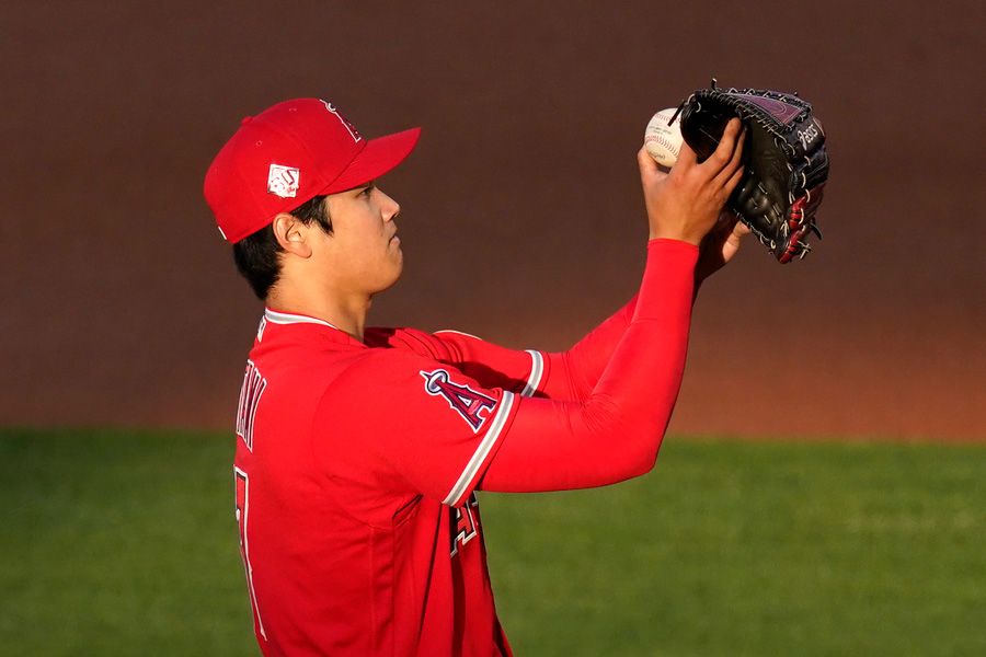 レンジャーズ戦に先発したエンゼルス・大谷翔平【写真：AP】