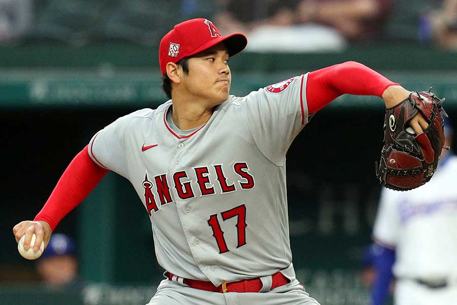 大谷翔平2021年5月11日三刀流デビュー戦142キロスプリッター実使用 