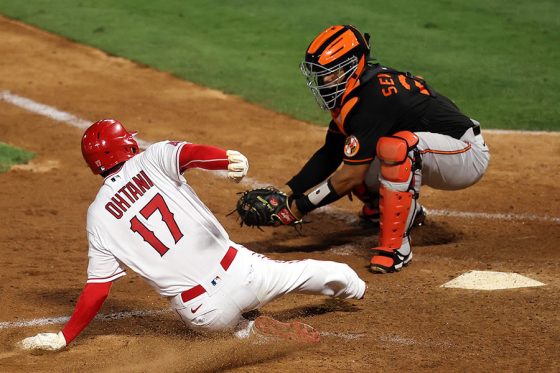 サヨナラのホームを踏んだエンゼルス・大谷翔平【写真：Getty Images】