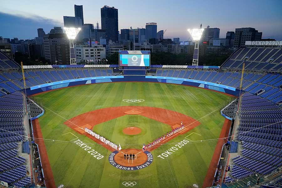 東京五輪の野球競技が行われている横浜スタジアム【写真：AP】