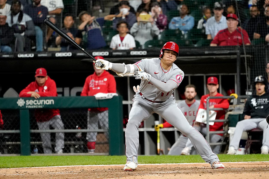 9回の第5打席で三振に倒れたエンゼルス・大谷翔平【写真：AP】