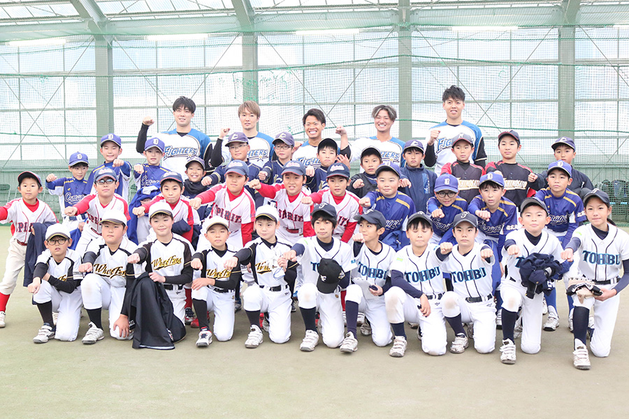 日本ハムの道産子選手による野球教室が開催【写真：石川加奈子】
