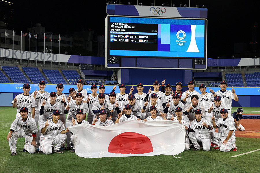 東京五輪で金メダルを獲得した侍ジャパン【写真：Getty Images】