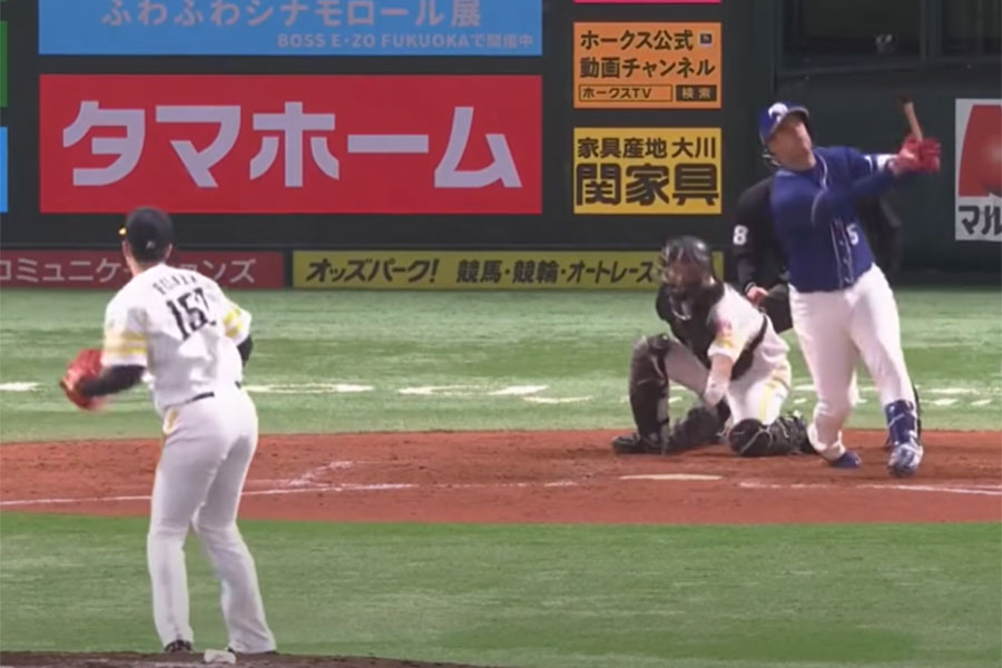 中日・マルティネスから三振を奪ったソフトバンク・藤井皓哉【画像：パーソル パ・リーグTV】