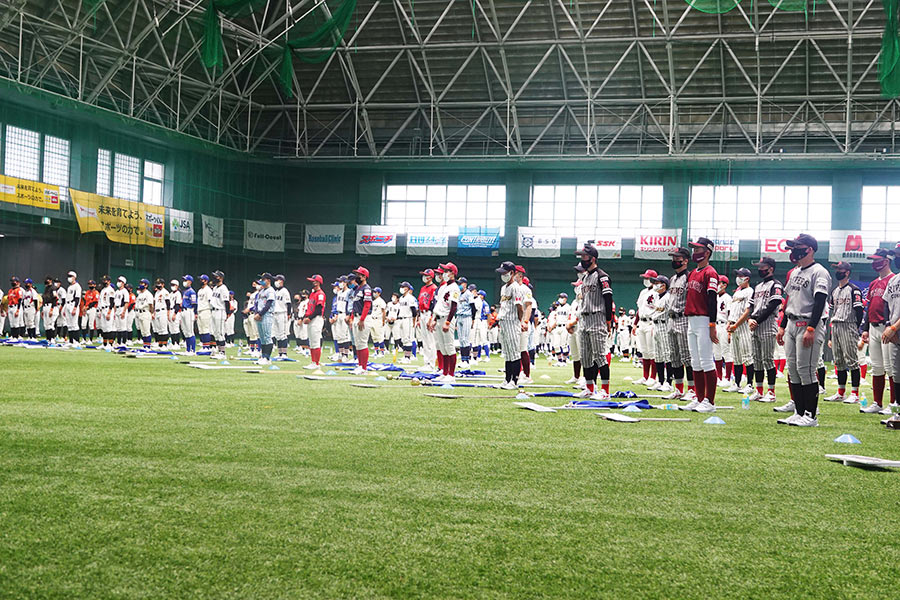 「日本旅行カップ 第6回全日本選抜中学硬式野球大会」の開会式の様子【写真：川村虎大】