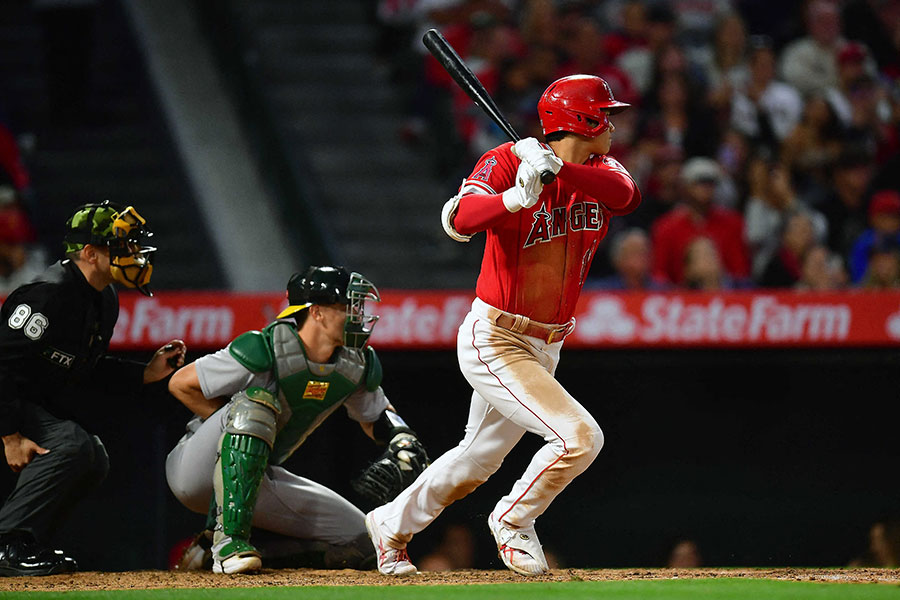 本拠地でのアスレチックス戦に出場したエンゼルス・大谷翔平【写真：ロイター】