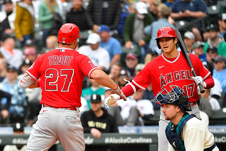 つぶれ凹みなしエンゼルス 大谷翔平 マイクトラウト トラウタニ