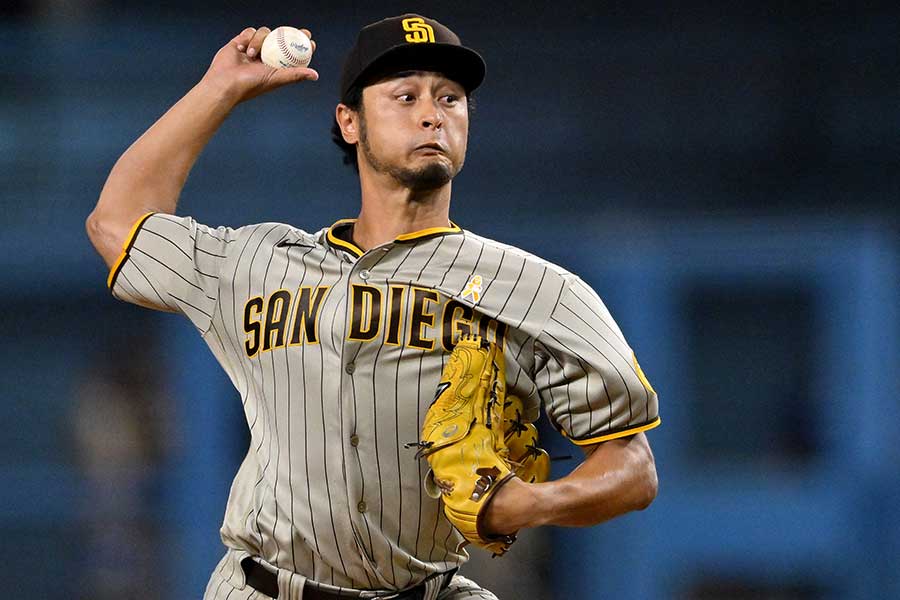 ドジャース戦に先発したパドレス・ダルビッシュ有【写真：ロイター】