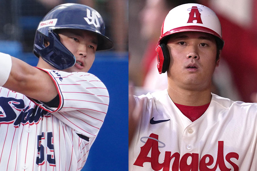 ヤクルト・村上宗隆（左）とエンゼルス・大谷翔平【写真：ロイター、荒川祐史】