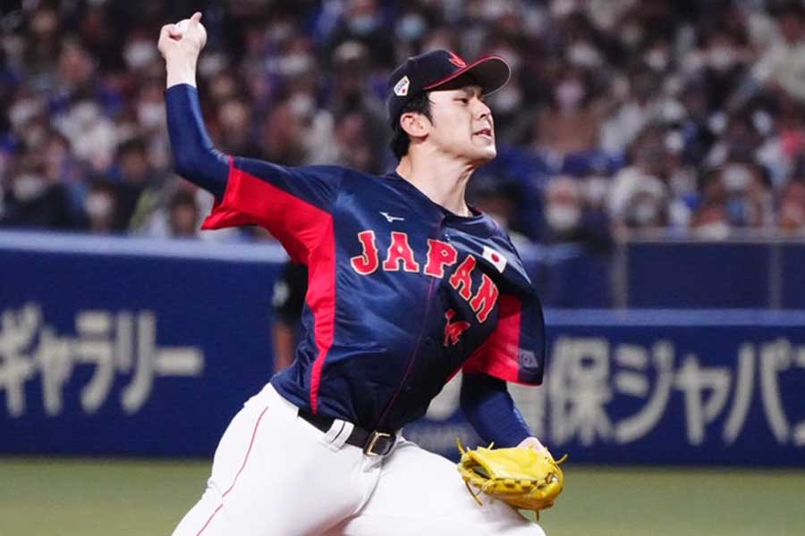 中日との壮行試合に先発した侍ジャパン・佐々木朗希【写真：荒川祐史】