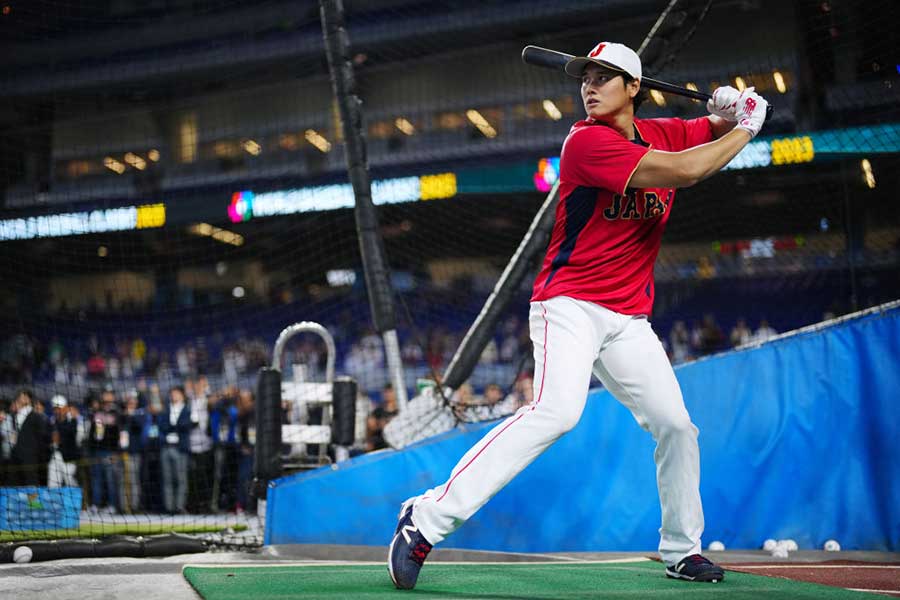 フリー打撃に登場した侍ジャパン・大谷翔平【写真：Getty Images】