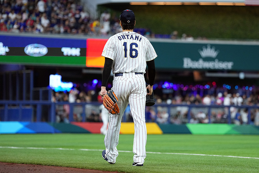 ブルペンに向かう侍ジャパン・大谷翔平【写真：Getty Images】