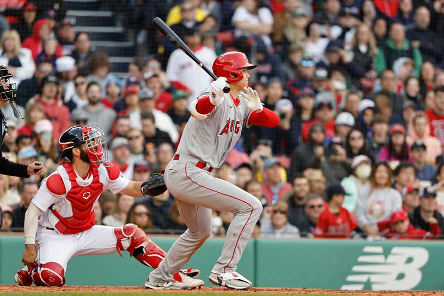 第2打席で左前打を放ったエンゼルス・大谷翔平【写真：Getty Images】