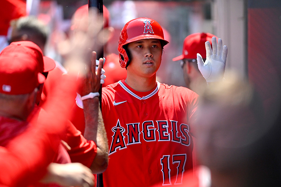 左犠飛を放ったエンゼルス・大谷翔平【写真：Getty Images】